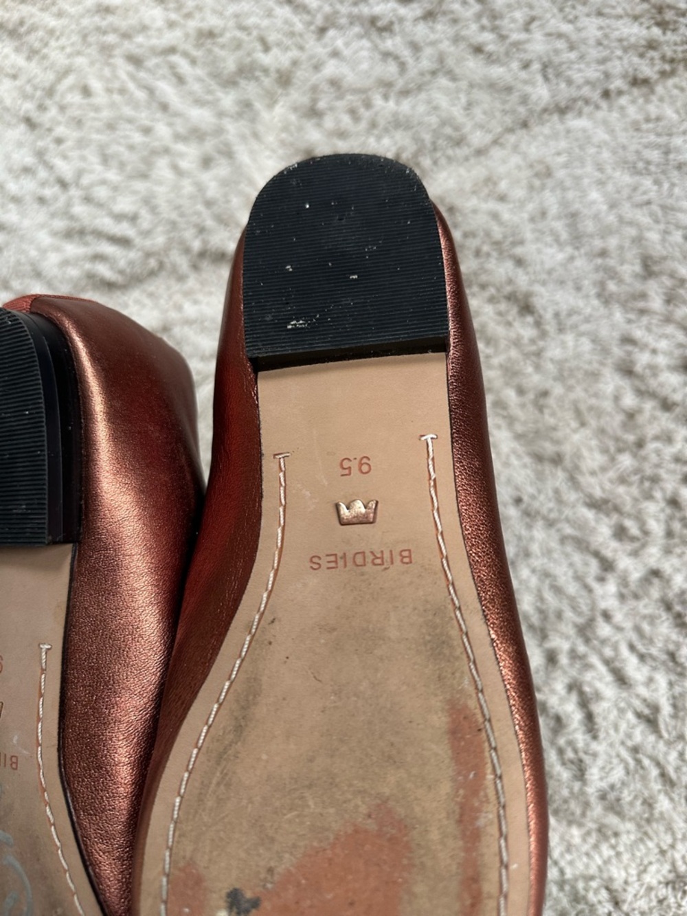 Birdies the crane flat orange Gold Metallic Ballet Flats 9.5 - Picture 5 of 9